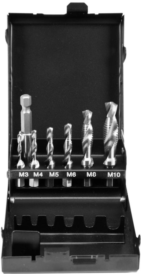 Набір свердел M3-M10 HSS M2 HEX-1/4" з подовжувачем 60 мм 7 шт Yato YT-44849