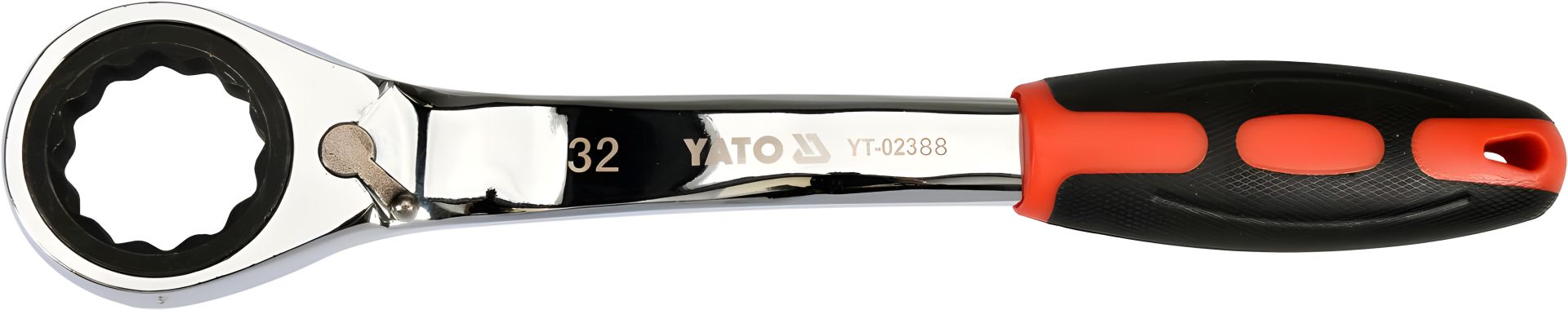 Накидний ключ з тріскачкою Yato YT-02388 (М32, HRC 42-48, Cr-V) Накидний ключ з тріскачкою Yato YT-02388 (М32, HRC 42-48, Cr-V)