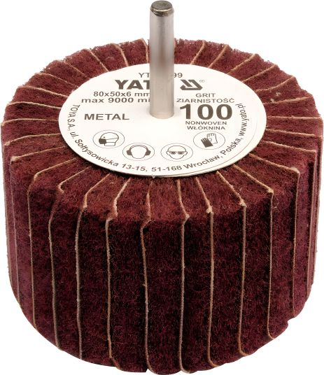 Круг шлифовальный лепестковый для дрели 80 x 50 x 6 мм К100 Yato YT-83399