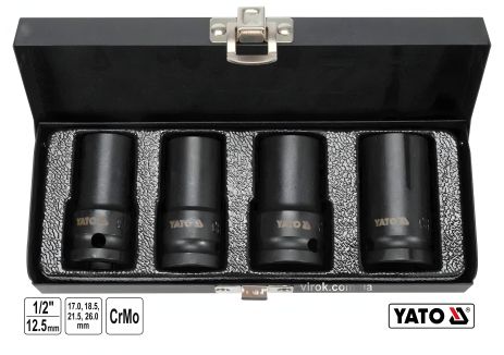 Набор торцевых ударных головок для снятия крепежных болтов Yato YT-06030 Набор торцевых ударных головок для снятия крепежных болтов Yato YT-06030