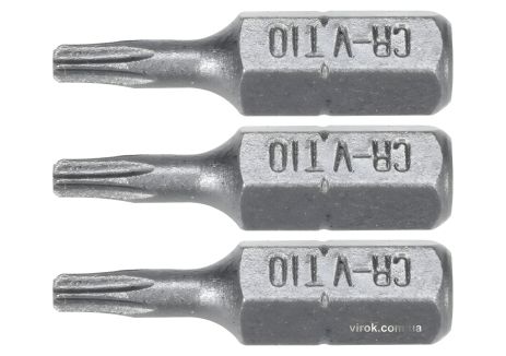 STHOR викруткова насадка "TORX" T10 x 25 мм HEX 1/4" Cr-V 3 шт Vorel 65492