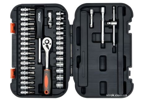 Набір торцевих головок STHOR 1/4" М3.5-14 мм, комплект з 38 предметів, Vorel 58640