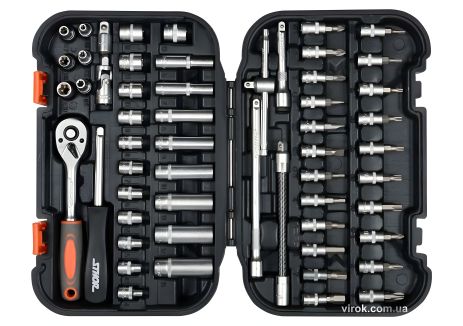 Набор головок торцевых STHOR 1/4" 56 предметов Vorel 58643