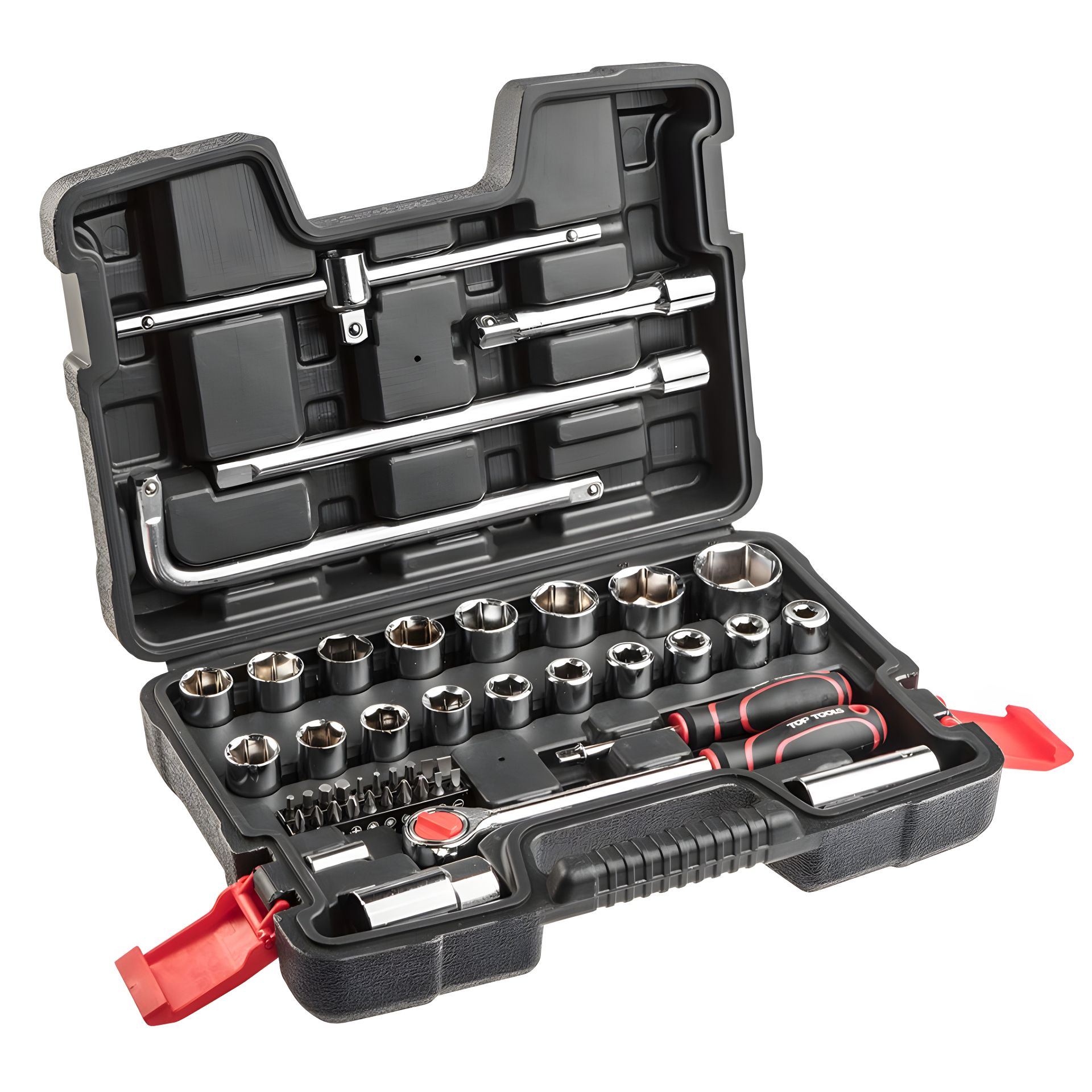Набір ключів торцевих 1/4”, 1/2” 47 шт. Top Tools 38D550 Набір ключів торцевих 1/4”, 1/2” 47 шт. Top Tools 38D550