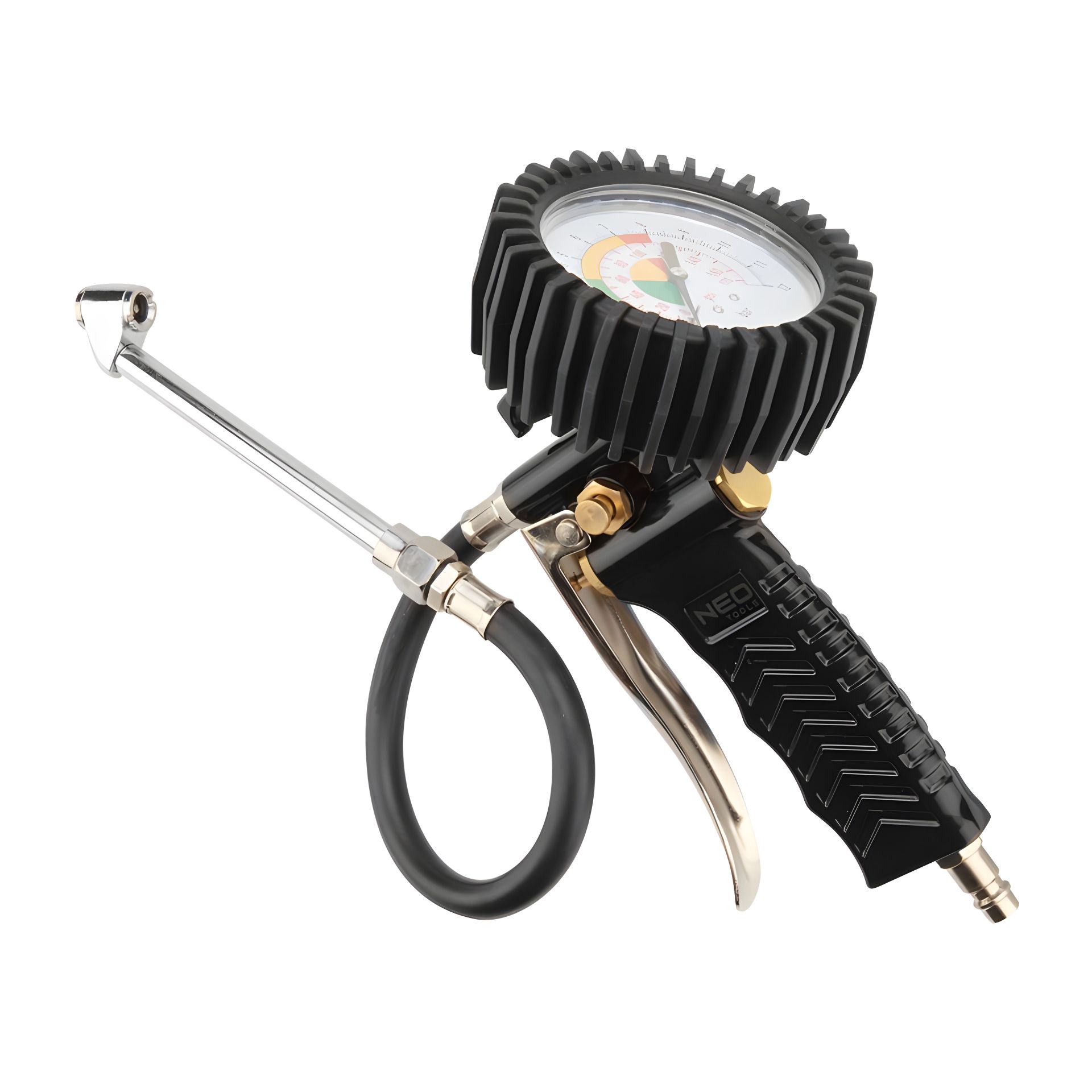 Пистолет для подкачки шин с манометром диаметром 63 мм, удлиненное сопло, NEO 14-716 Пистолет для подкачки шин с манометром диаметром 63 мм, удлиненное сопло, NEO 14-716