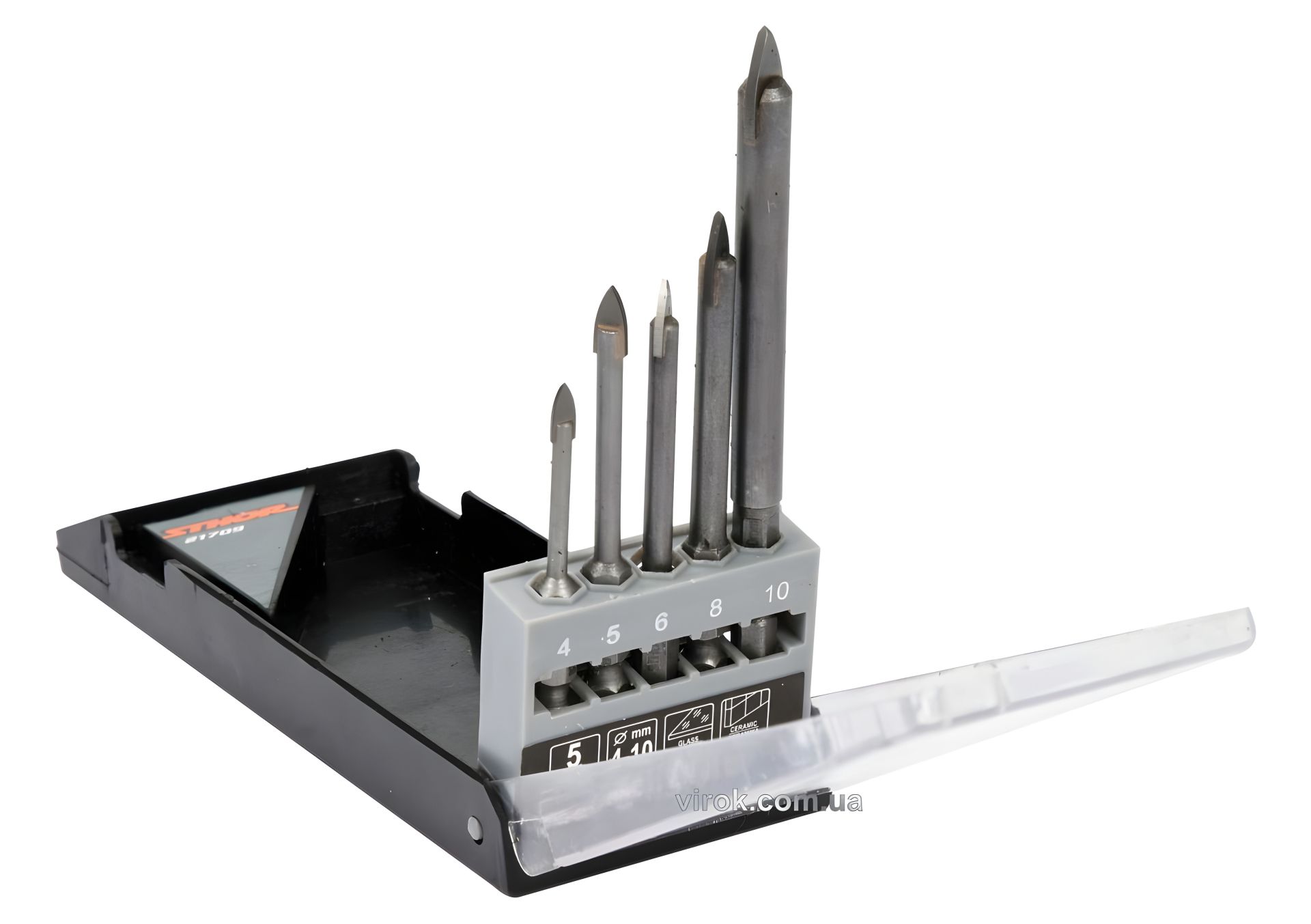 Свердла по склу та кераміці STHOR 4-10 мм HEX-1/4" YG6X 5 шт Vorel 21709 Свердла по склу та кераміці STHOR 4-10 мм HEX-1/4" YG6X 5 шт Vorel 21709