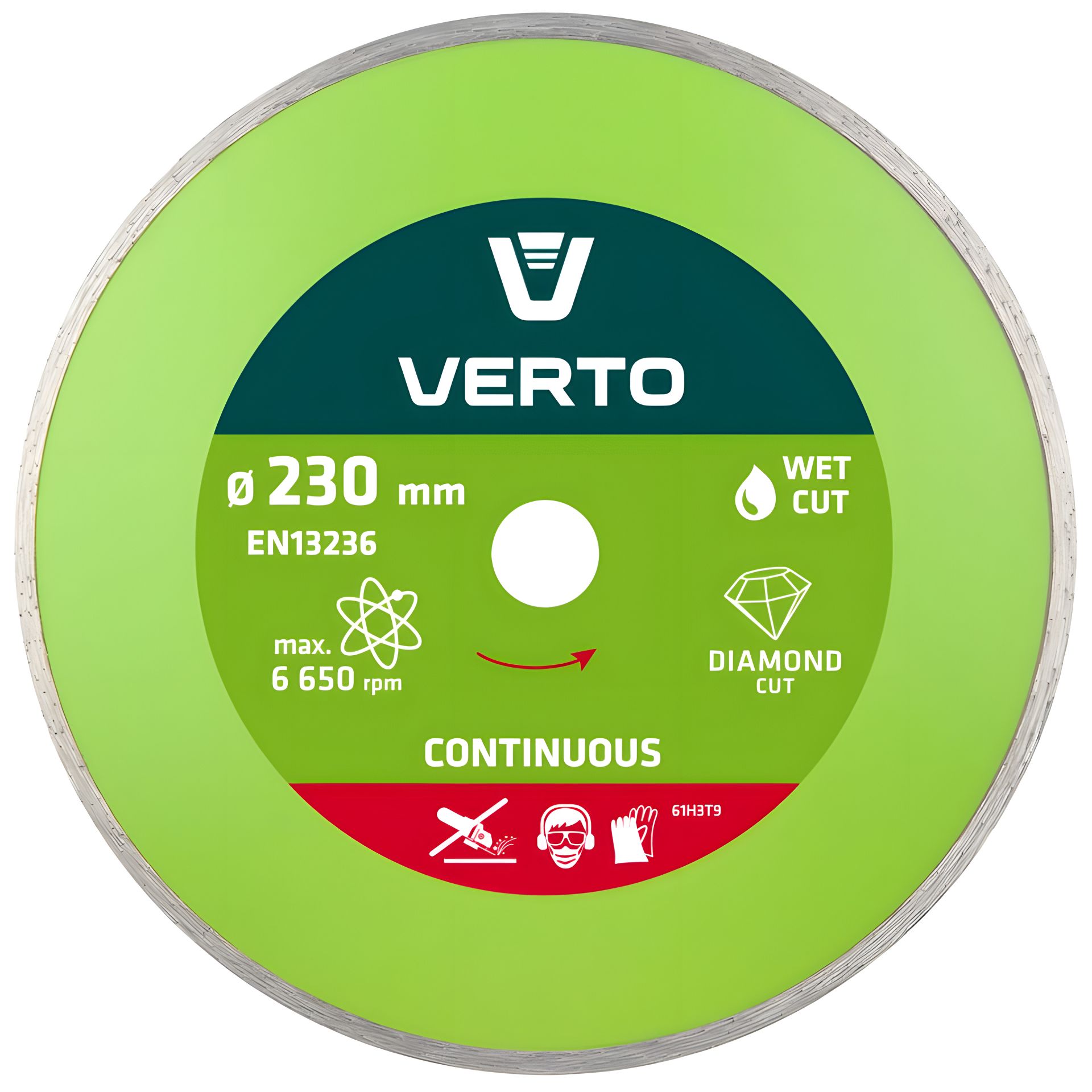 Диск алмазный, 230 x 22.2мм, сплошной VERTO 61H3T9 Диск алмазный, 230 x 22.2мм, сплошной VERTO 61H3T9