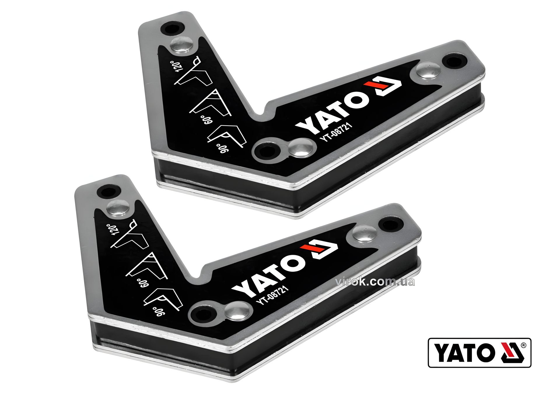 Магнітні зварювальні куточки 60°, 90°, 120°, 10 кг 2 шт YaTo YT-08721 Магнітні зварювальні куточки 60°, 90°, 120°, 10 кг 2 шт YaTo YT-08721