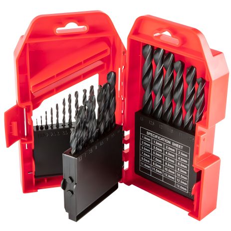 Свердло HSS по металу, набір 25 шт. 1.0-13.0 мм, S4 Top Tools 60H725