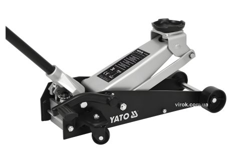 Домкрат гидравлический подкатной алюминиевый низкопрофильный с рычагом быстрого подъёма 3 т Yato YT-17213 - Гидравлический домкрат Yato