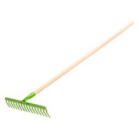 Универсальные грабли с деревянным черенком, 16 зубьев VERTO 15G050