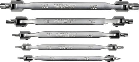 TORX двосторонніх ключів набір на шарнірах Т15-Т60 Cr-V 5 шт Yato YT-05320