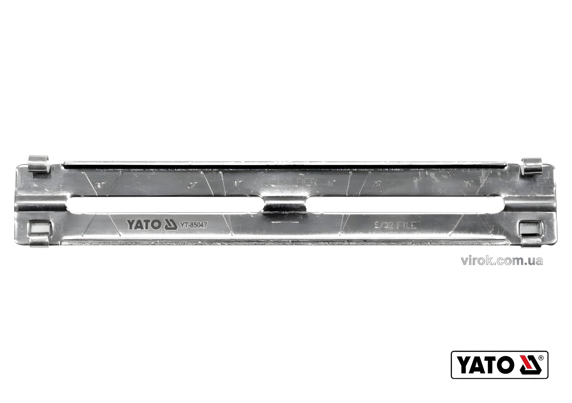 Направляющая для напильника с клипсовым креплением Ø4 x 190 x 30 мм под углы 10°/25°/30°/35° Yato YT-85047 Направляющая для напильника с клипсовым креплением Ø4 x 190 x 30 мм под углы 10°/25°/30°/35° Yato YT-85047