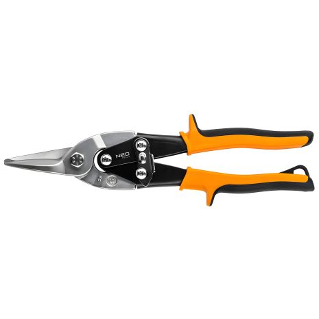 Ножиці по металу прямі 250 мм, сталь CrMo, двокомпонентні ручки HRC 60-62, DIN6438 NEO 31-050