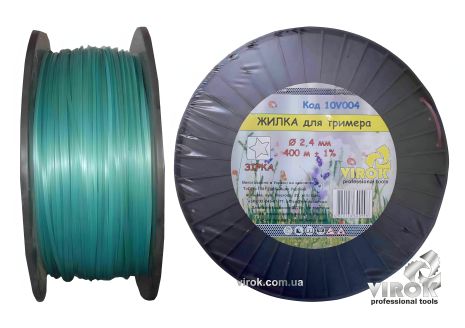 Триммерная леска "ЗВЕЗДА" TM 2.4 мм x 400 м VIROK 10V004