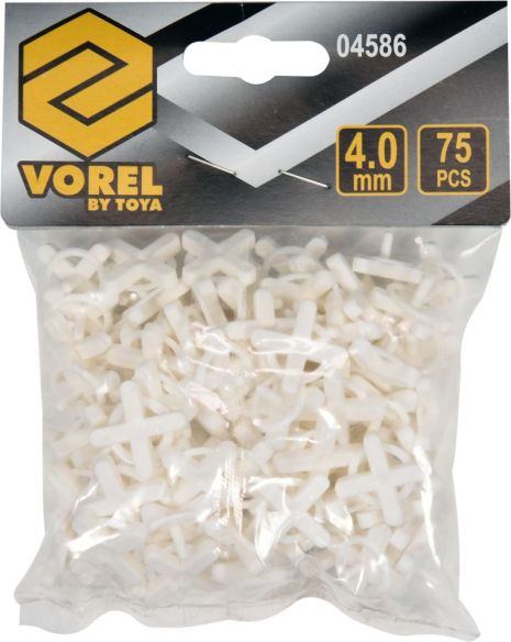 Хрестики дистанційні для плитки багаторазові U: товщина - 4 мм, уп. 100 шт. Vorel 04586 Хрестики дистанційні для плитки багаторазові U: товщина - 4 мм, уп. 100 шт. Vorel 04586