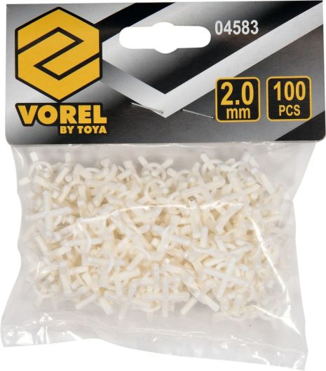 Крестики дистанционные для плитки многоразовые тип U: толщина - 2 мм, уп. 100 шт. Vorel 04583 Крестики дистанционные для плитки многоразовые тип U: толщина - 2 мм, уп. 100 шт. Vorel 04583