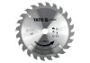 Диск пильный победитовый по дереву : 165x16x2.2x1.5 мм, 24 зубца, R. P. M до 9500 1/мин YaTo YT-60590