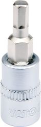 Головка универсальная торцевая с квадратом 1/4" и 6-гранной насадкой M4, длина 37 мм, Yato YT-04371