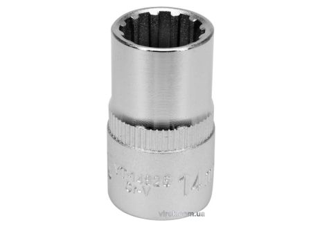Головка торцевая "Spline" : квадрат 1/2", M14, длина 38 мм, CrV [Блистер] от YaTo YT-14826
