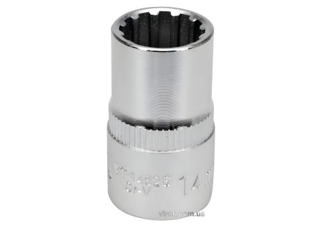 Головка торцевая "Spline" : квадрат 1/2", M14, длина 38 мм, CrV [Блистер] от YaTo YT-14826
