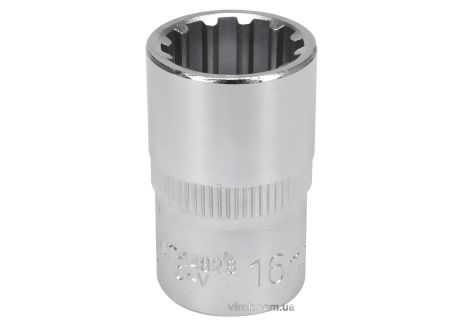 Головка торцева "Spline" 1/2", M16, 38 мм, CrV [Блістер] YaTo YT-14828