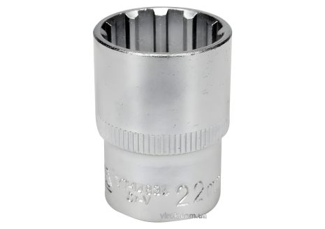 Головка торцевая Spline 1/2", M22, длина 38 мм, CrV, Блистер YaTo YT-14834