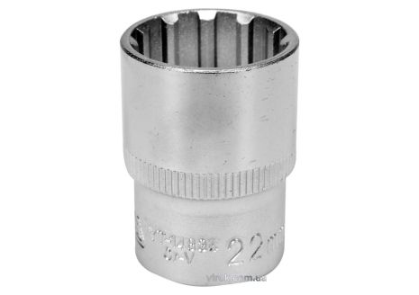 Головка торцевая Spline 1/2", M22, длина 38 мм, CrV, Блистер YaTo YT-14834