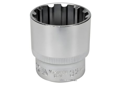 Торцевая головка "Spline": квадрат 1/2", M32, l= 45 мм, CrV [Blister] YaTo YT-14839