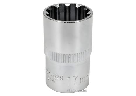 "Spline" головка торцева: квадрат 1/2", M17, l = 38 мм, CrV [Блістер] Yato YT-14829