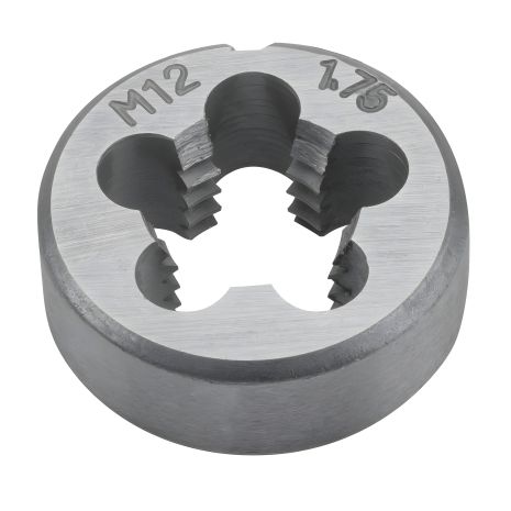 Плашка М12, 25 x 9 мм, вольфрамовая сталь, в пластмассовой коробке, DIN233 Topex 14A312