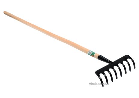 Металлические приусадебные грабли FLO с деревянной ручкой, 8 зубов от Vorel (35741)