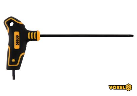 Т-подібний ключ TORX Т10 x 100 x 69 мм Cr-V 6150 Vorel 56630