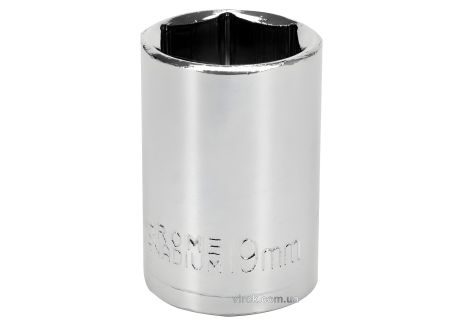 Торцевая головка 6-гранная STHOR : квадрат - 1/2", М19, из углеродистой стали [Блистер] Vorel 53341