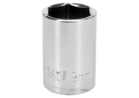 Торцевая головка 6-гранная STHOR : квадрат - 1/2", М19, из углеродистой стали [Блистер] Vorel 53341