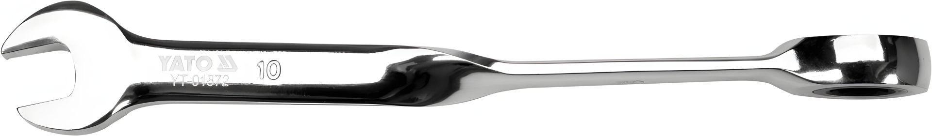 Рожково-накидной ключ с трещоткой 10 x 167 мм HRC 40-45 Cr-V Yato YT-01872 Рожково-накидной ключ с трещоткой 10 x 167 мм HRC 40-45 Cr-V Yato YT-01872