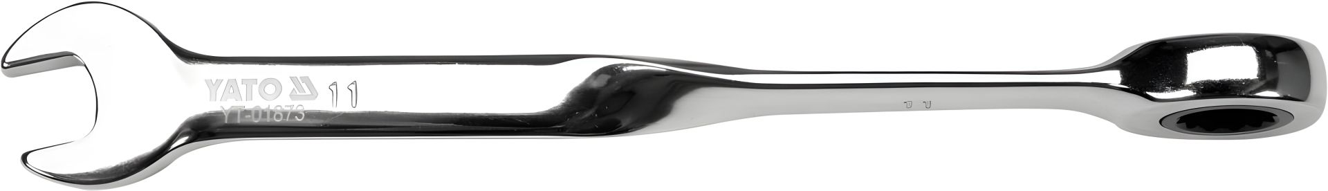 Ключ рожково-накидной с трещоткой 11 x 172 мм, HRC 40-45 Cr-V Yato YT-01873 Ключ рожково-накидной с трещоткой 11 x 172 мм, HRC 40-45 Cr-V Yato YT-01873