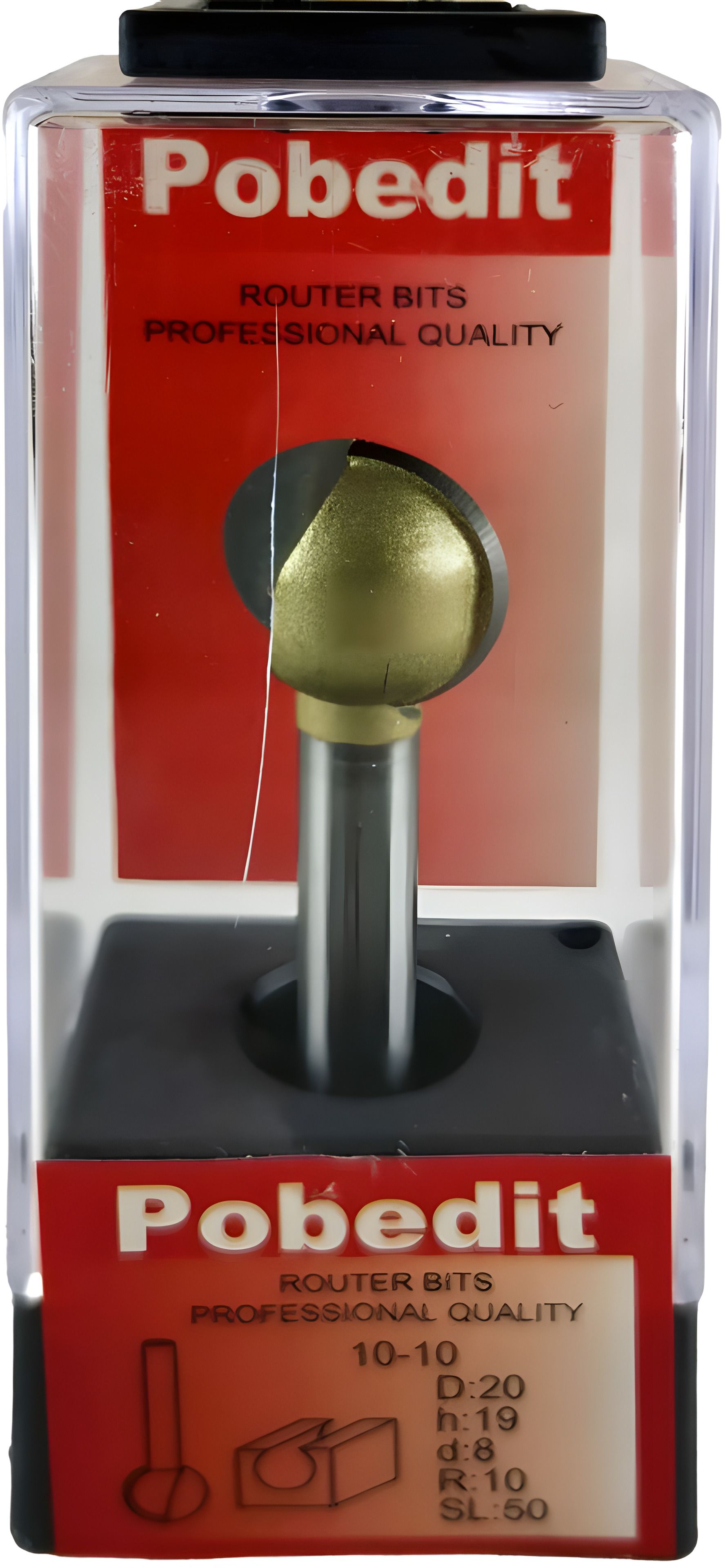 Шарообразная фреза по дереву D-20 мм, R-10 мм, d-8 мм Pobedit P-1010-08-10 Шарообразная фреза по дереву D-20 мм, R-10 мм, d-8 мм Pobedit P-1010-08-10