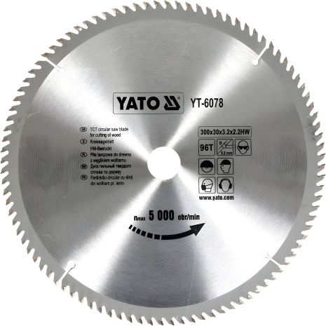 Пиляльний диск Yato YT-6078, твер. сплав, 300х96х30