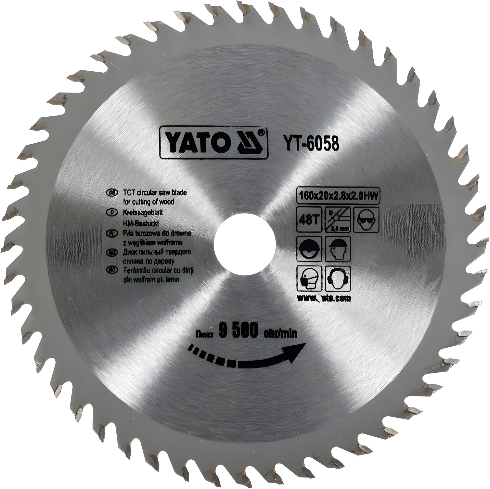Пильный диск с карбидом вольфрама 160х48х20 Yato YT-6058 Пильный диск с карбидом вольфрама 160х48х20 Yato YT-6058