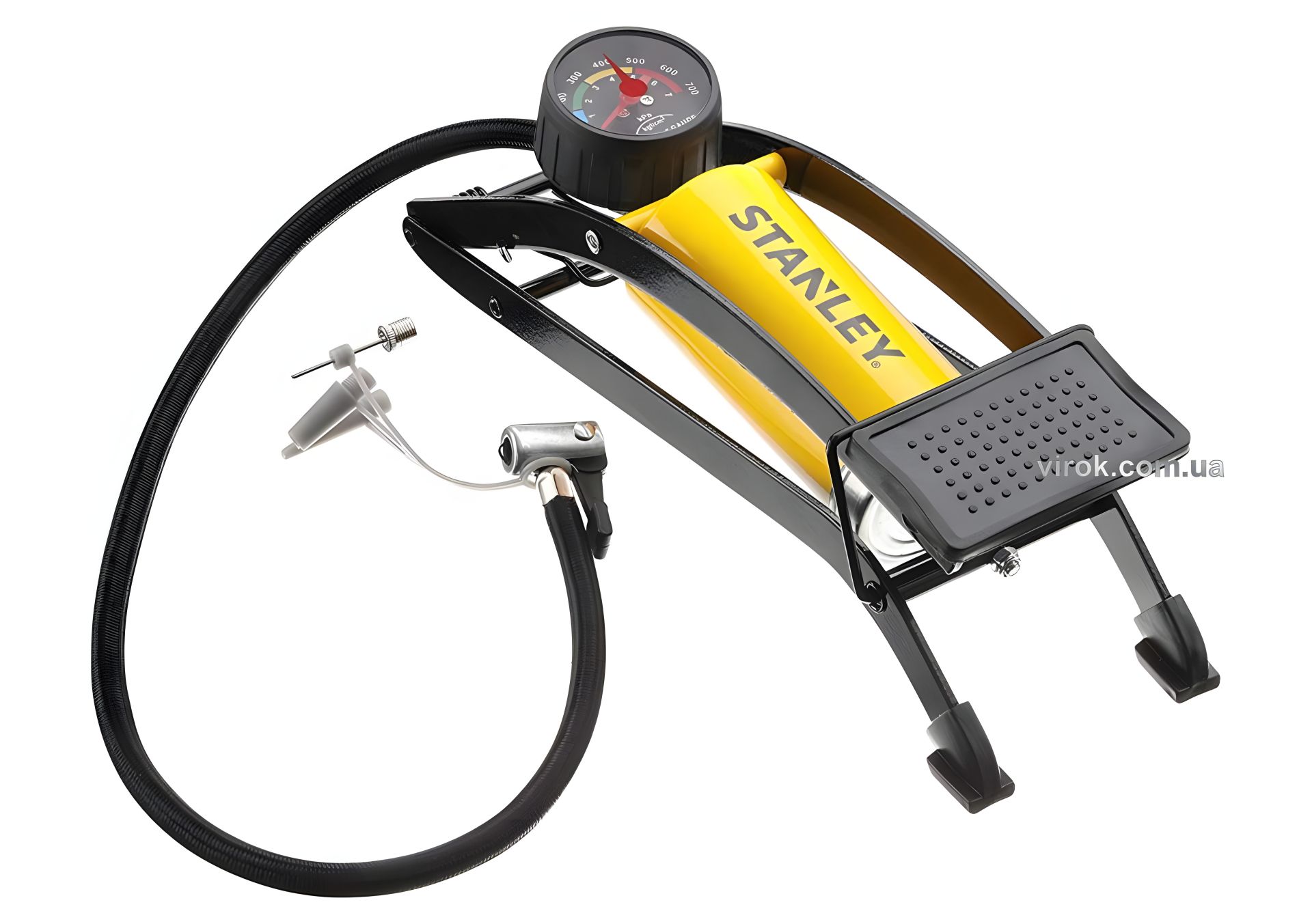 Автомобильная ножная помпа , макс. давление - 7 атм., с 3 насадками Stanley STHT80894-1 Автомобильная ножная помпа , макс. давление - 7 атм., с 3 насадками Stanley STHT80894-1