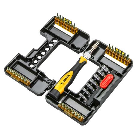 Прецизионные сменные наконечники с держателем (арт. ) набор 37 шт., держатель для отверточных наконечников, удлинитель 100 мм, 28 прецизионных сменных наконечников, размеры: шлицевые 1 мм, 1.5 мм, 2 мм, 2.5 мм, 3 мм, 3.5 мм, крестовые PH000, PH00, P 39D34