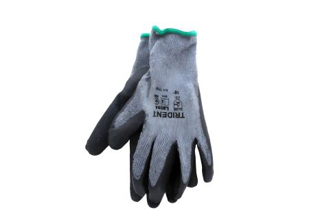 Перчатки хлопковые трикотажные серые 10 класс с рифленным латексом Virok 83V010 Перчатки хлопковые трикотажные серые 10 класс с рифленным латексом Virok 83V010