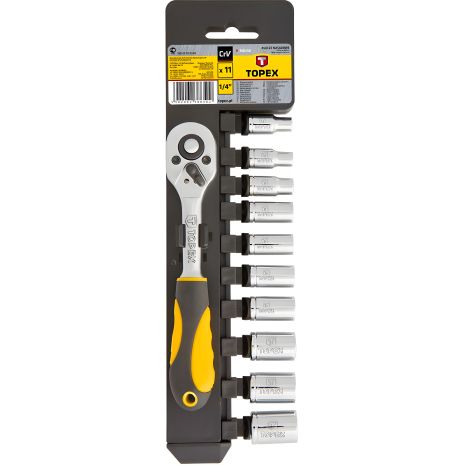 Набор инструментов 11 шт. 1/4" TOPEX 38D650