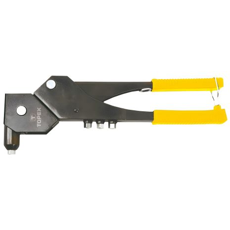 Заклепочник для алюминиевых заклепок универсальный (2.4, 3.2, 4.0, 4.8 мм), стальной корпус, длина 285 мм, Topex 43E713 Заклепочник для алюминиевых заклепок универсальный (2.4, 3.2, 4.0, 4.8 мм), стальной корпус, длина 285 мм, Topex 43E713