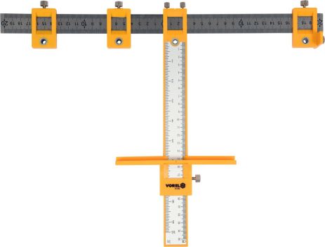Шаблон для розмічання отворів з радіусом 200 мм; метрична і дюймова шкали Vorel 18180