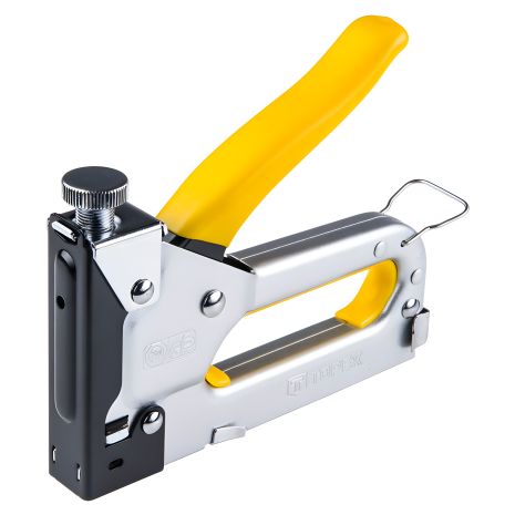 Металлический степлер 6-14 мм, скобы J, сила забивания регулируется, резиновая ручка Topex 41E906
