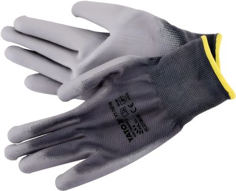 Нейлонові рукавички сірого кольору, розмір 9, Yato YT-74719 Нейлонові рукавички сірого кольору, розмір 9, Yato YT-74719