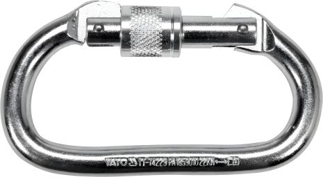 Карабін сталевий Yato, автозамикаючий із зазором 16 мм, 115 х 55 мм YT-74229