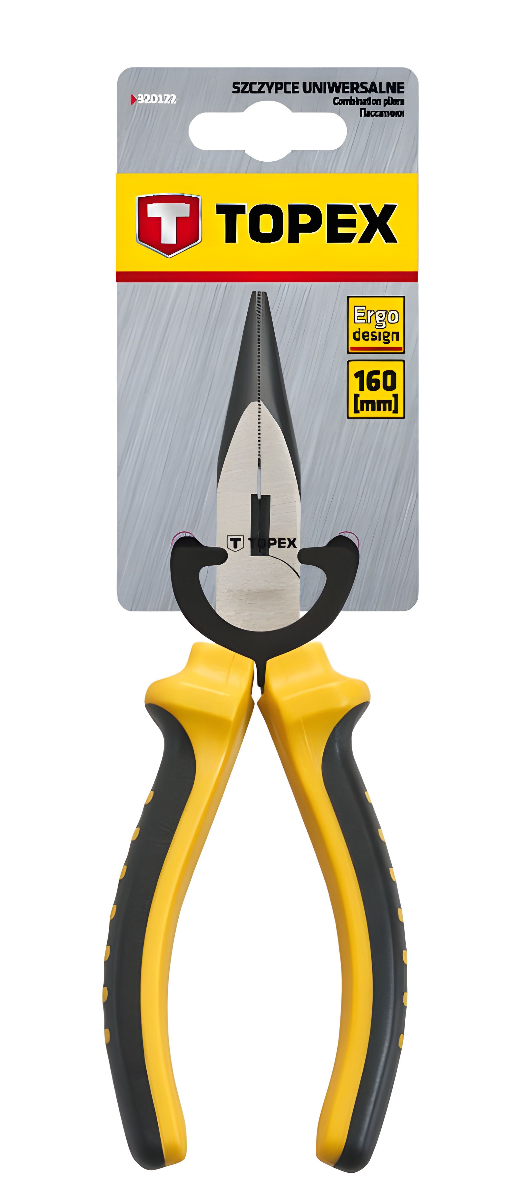 Прямые удлиненные плоскогубцы 160 мм с двухкомпонентной рукояткой, CS Topex 32D101 Прямые удлиненные плоскогубцы 160 мм с двухкомпонентной рукояткой, CS Topex 32D101